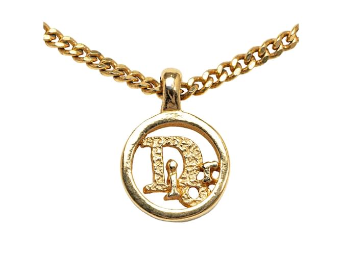 Dior Colar com Pingente de Logotipo Dourado Metal  ref.1184623