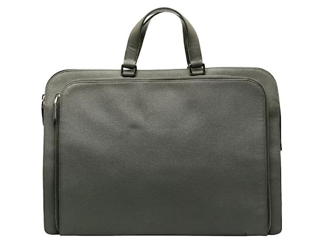 Prada Saffiano Leather Briefcase VR0078 Grey Pony-style calfskin  ref.1184629