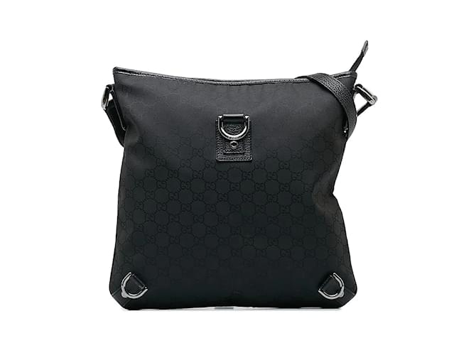 Bolsa de ombro Gucci GG Canvas Abby 268642 em lona preta e couro em muito bom estado Preto  ref.1184634