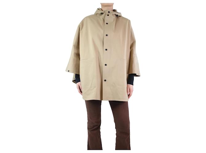 Hermès Capa de lluvia con capucha beige - talla S Algodón  ref.1184680