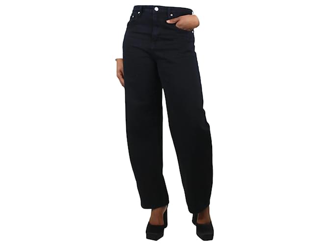 Frame Denim Jeans cônicos pretos de cintura média - tamanho UK 12 Algodão  ref.1184684