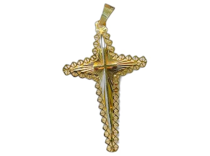 Autre Marque Altes Kreuz in Gelbgold 18 Karat. Golden Gelbes Gold  ref.1184757