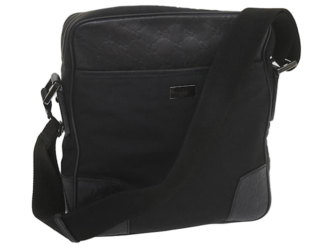 GUCCI Shoulder Bag Nylon Leather Black 162783 Auth ep2588  ref.1184901