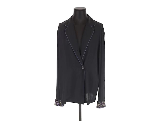 Dries Van Noten Seidenjacke Schwarz  ref.1184965