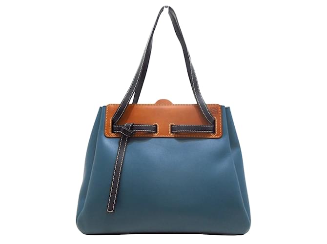 Loewe Lazo shopper Blue Leather ref.1187408 Joli Closet