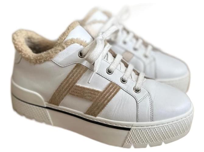 Hermès Sneakers White Leather  ref.1188567