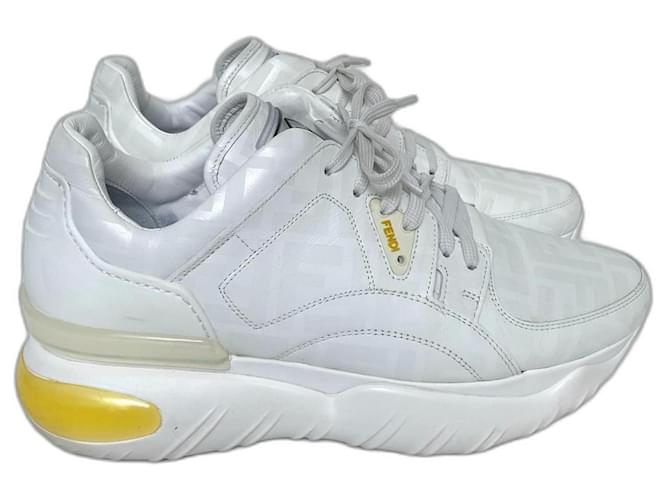 Fendi Sneakers aus Leder Weiß  ref.1188730