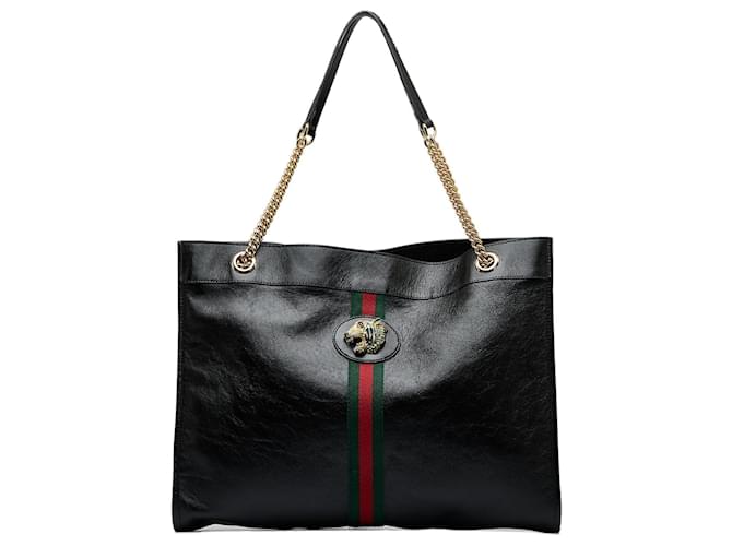 Black Gucci Large Rajah Tote Bag Leather  ref.1188803