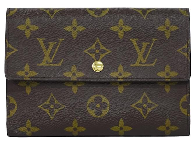Louis Vuitton Porte Monnaie Credit Brown Cloth  ref.1188884