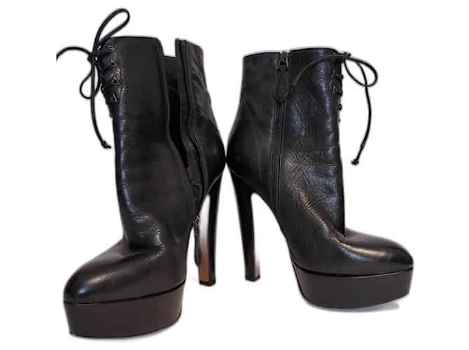 Alaïa Alaia ancle boots Black Leather  ref.1188909