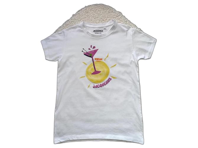 Tee shirt T-shirt Jacquemus X Vogue Taille S Coton Blanc  ref.1188922