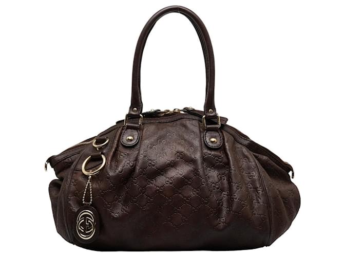 Gucci Sukey Cuir Marron  ref.1188934