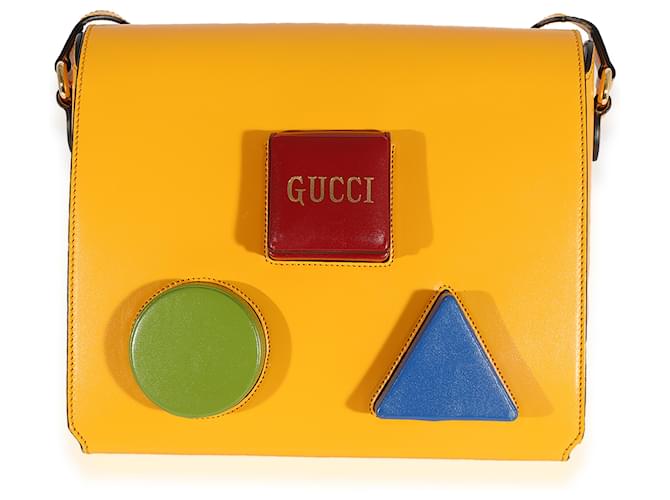 Bolso bandolera de cuero amarillo y multicolor de Gucci  ref.1188975