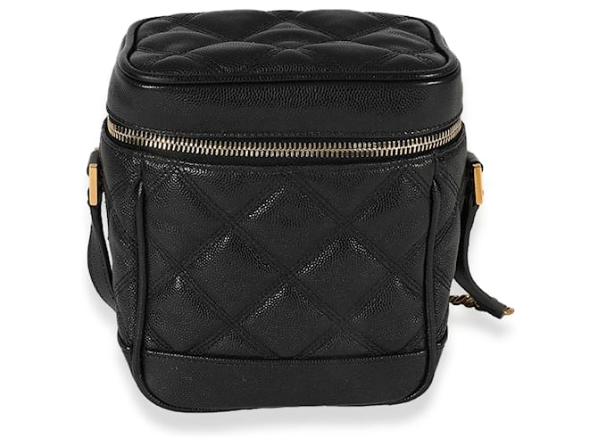 Saint Laurent Grain De Poudre 80's Vanity Bag Black Leather  ref.1189008