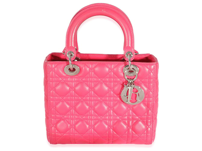 Christian Dior Pink Cannage Lammleder Medium Lady Dior  ref.1189066