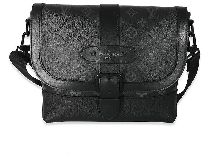 Louis Vuitton Monogram Eclipse Saumur Messenger Black Cloth