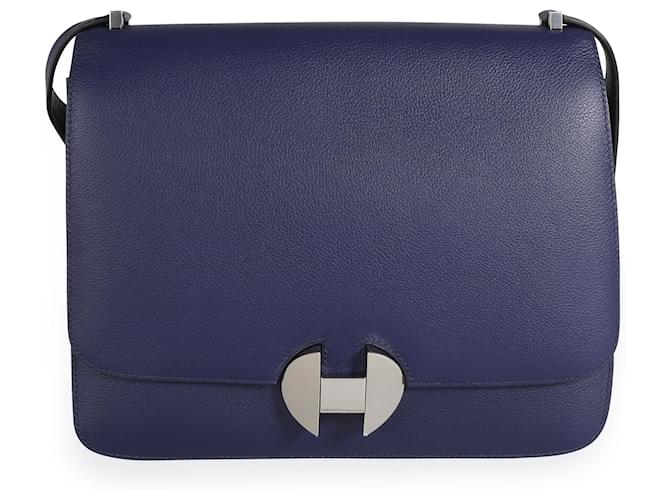 Hermès Hermes Bleu Encre Evercolor 2002 26 Bag Phw Azul Couro  ref.1189109