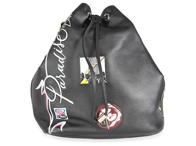 Christian Dior Limited Edition Paradise Bubble Bag aus schwarzem Kalbsleder  ref.1189114