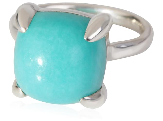 TIFFANY & CO. Paloma Picasso Sugar Stacks Ring With Amazonite Silvery Metallic Silver Metal  ref.1189123