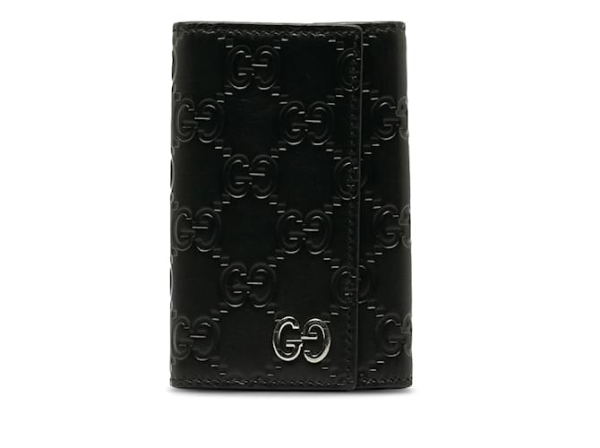 Guccissima 6 Key Holder Wallet 473924 Black Leather  ref.1189204