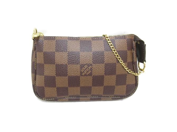 Louis Vuitton Damier Ebene Mini Pochette Accessori N58009 Marrone Tela  ref.1189230