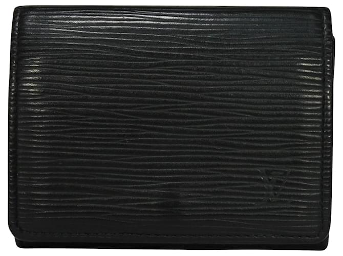 Carte de visite Louis Vuitton Enveloppe Cuir Noir  ref.1189352