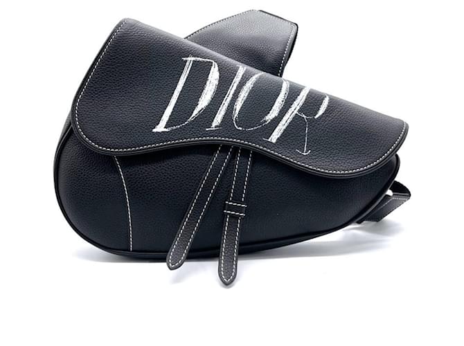 Saddle Dior silla de montar Negro Cuero  ref.1189393