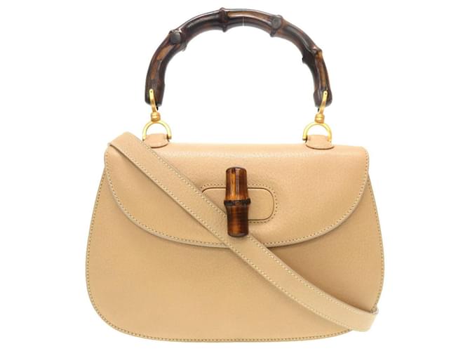 Gucci Bamboo Beige Leather  ref.1189458