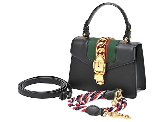 Gucci Sylvie Black Leather  ref.1189492
