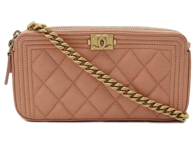 Chanel Boy Pink Leather  ref.1189510