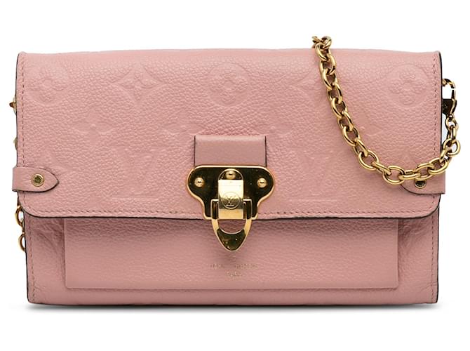 Cartera Louis Vuitton con monograma rosa Empreinte Vavin con cadena Cuero  ref.1189542
