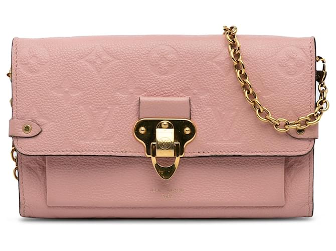 Portefeuille Louis Vuitton Empreinte Vavin rose monogramme sur chaîne Cuir  ref.1189542