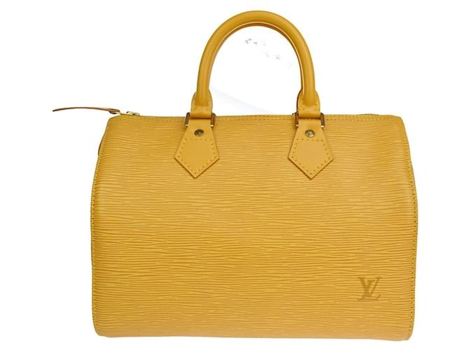 Louis Vuitton Speedy 25 Amarelo Couro  ref.1189635
