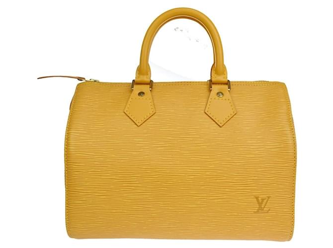 Louis Vuitton Speedy 25 Cuir Jaune  ref.1189635