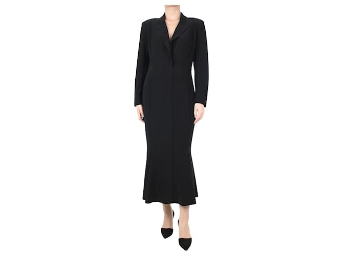 Norma Kamali Robe noire col V à revers - taille M Polyester  ref.1189730