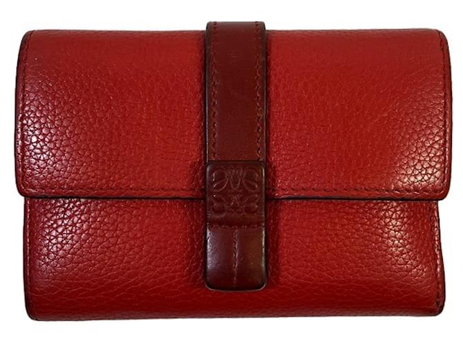 Loewe Kleine vertikale Brieftasche Rot Leder  ref.1189785
