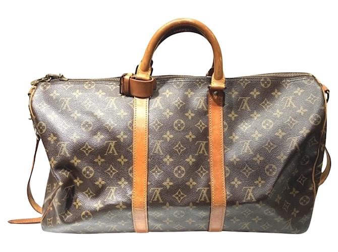 Louis Vuitton Keepall Bandouliere 50 Brown Cloth  ref.1189869