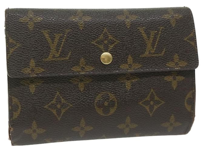 LOUIS VUITTON Monogram Porte Tresor Etui Papie Portefeuille M61202 LV Auth ep2766 Toile Monogramme  ref.1190156