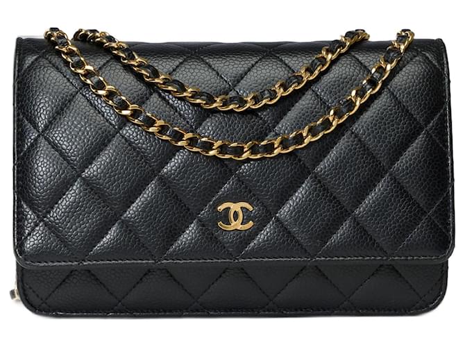 CHANEL Wallet on Chain Bag in Black Leather - 101614  ref.1190226