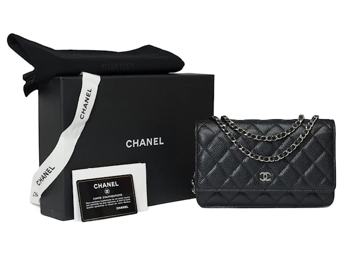 CHANEL Wallet on Chain Bag in Black Leather - 101617  ref.1190227