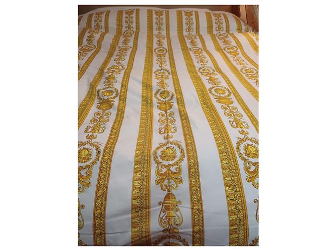 Gianni Versace Baroque King Size Bedding Set White Cotton