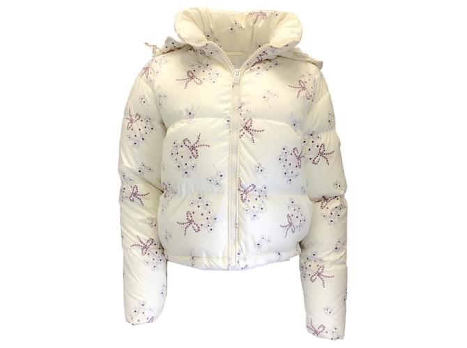 Autre Marque Coach Cream Multi Floral Print Short Puffer Jacket Polyester  ref.1190542