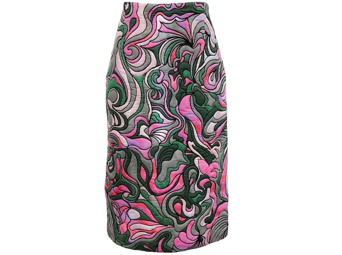 Autre Marque Dries van Noten Pink Salby Embroidered Midi Skirt Multiple colors Cotton  ref.1190544