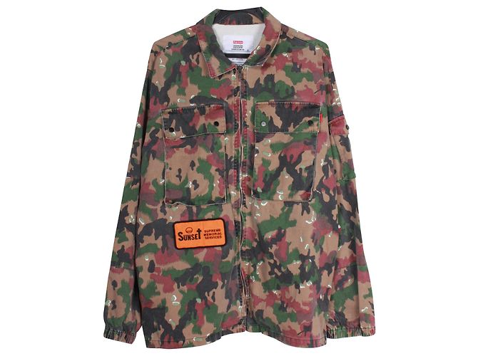 Supreme Sunset Memorial Service Camo Jacket in Multicolor Cotton