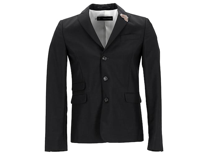 Dsquared2 Blazer with Pins in Black Polyester  ref.1190684