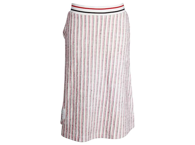 Thom Browne Striped Midi Skirt in Multicolor Cotton Multiple colors  ref.1190696