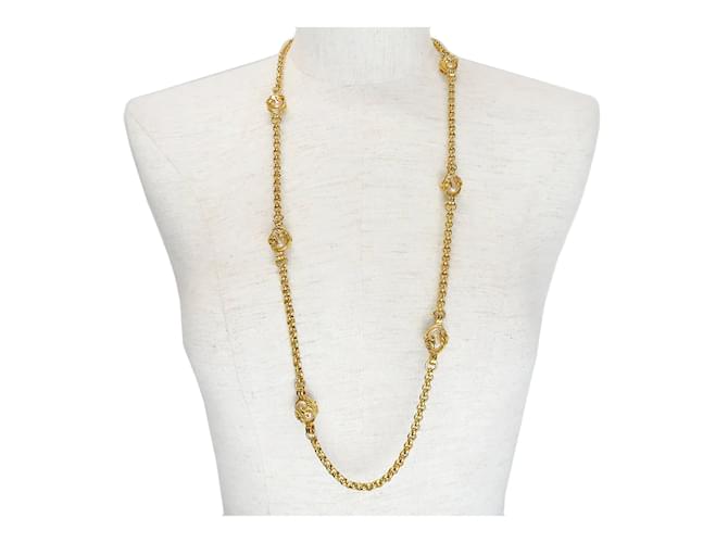 Chanel CC Gripoix Lange Halskette Golden Metall  ref.1190701