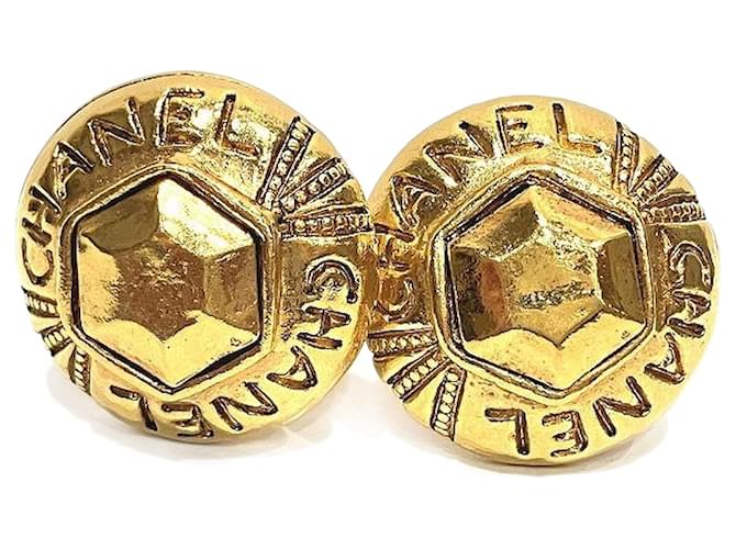 Chanel CC Clip On Earrings Golden Metal  ref.1190727