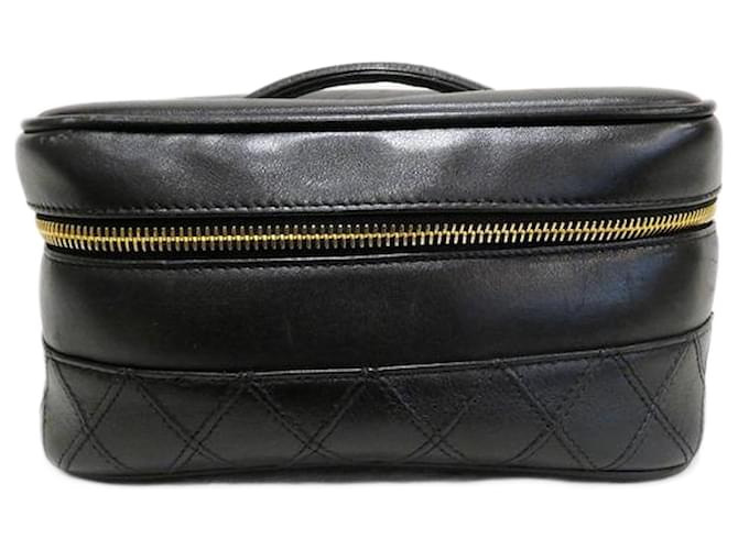 Chanel CC Vanity Cosmetic Bag Black Leather  ref.1190739
