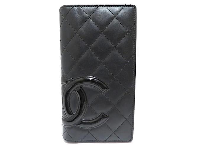 Chanel CC Cambon Bifold Wallet A26717 Black Leather Pony-style calfskin  ref.1190743